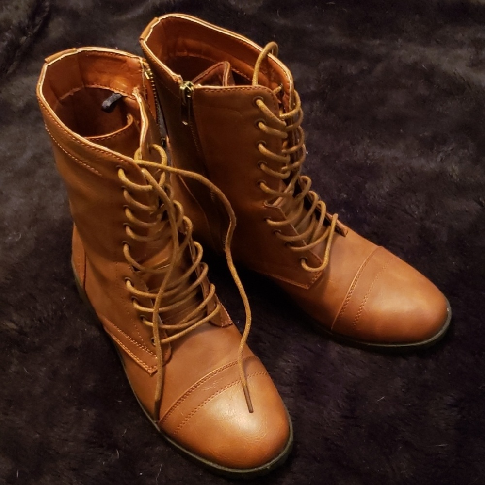 Chestnut tall ankle boots